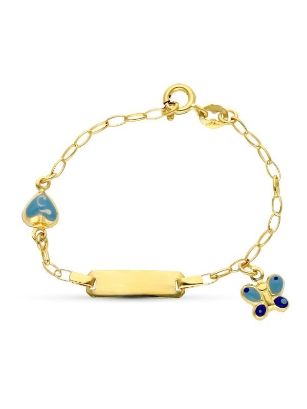 18K ESCLAVA ORO AMARILLO MARIPOSA Y...