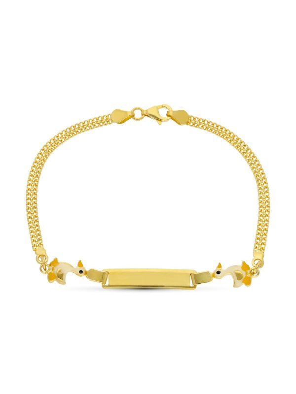 18K ESCLAVA ORO AMARILLO PATITOS 16 CM