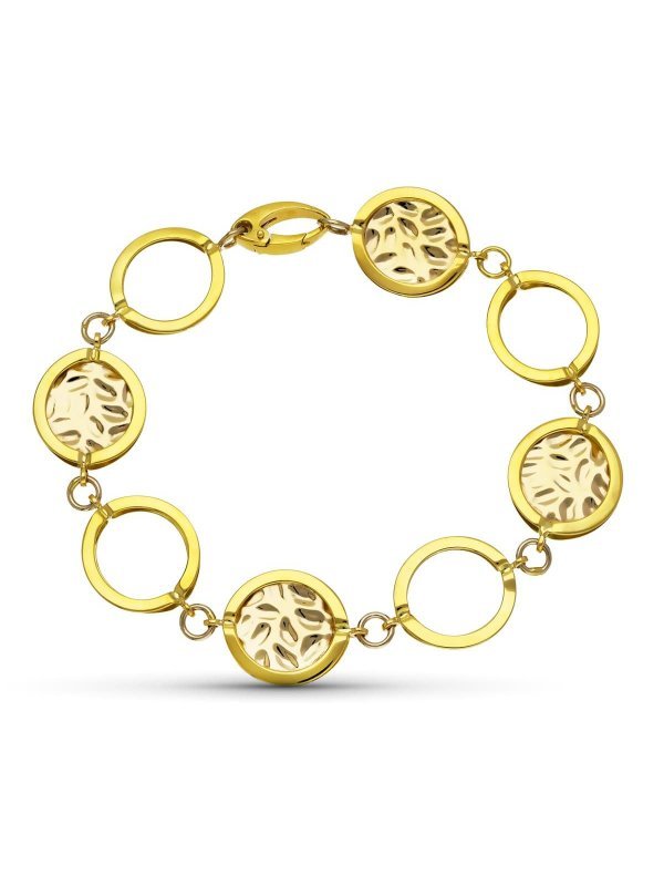 18K PULSERA ORO BICOLOR GRECA LASER