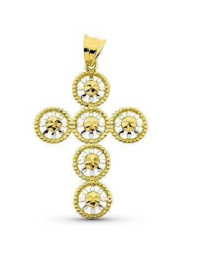 18K CRUZ ORO BICOLOR 42X29 MM