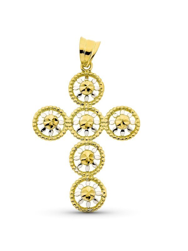 18K CRUZ ORO BICOLOR 42X29 MM