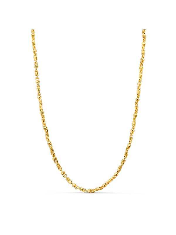 18K CADENA ORO AMARILLO MACIZA BOLA Y...