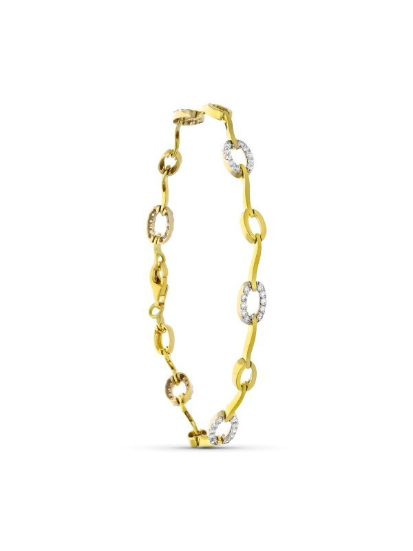 18K PULSERA ORO BICOLOR CIRCONITAS