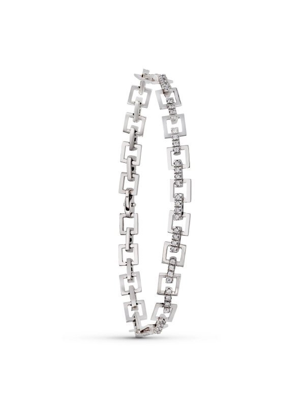 18K PULSERA ORO BLANCO ESLABONES...