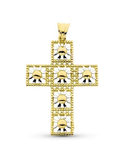 18K CRUZ ORO BICOLOR 45X31 MM
