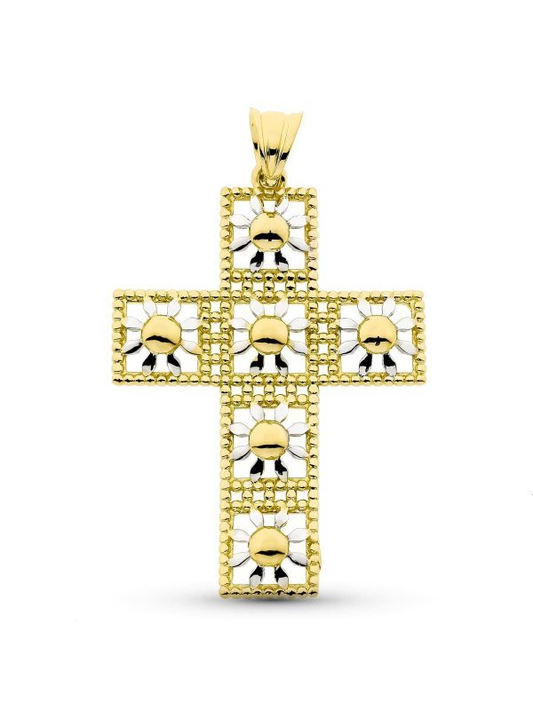 18K CRUZ ORO BICOLOR 45X31 MM