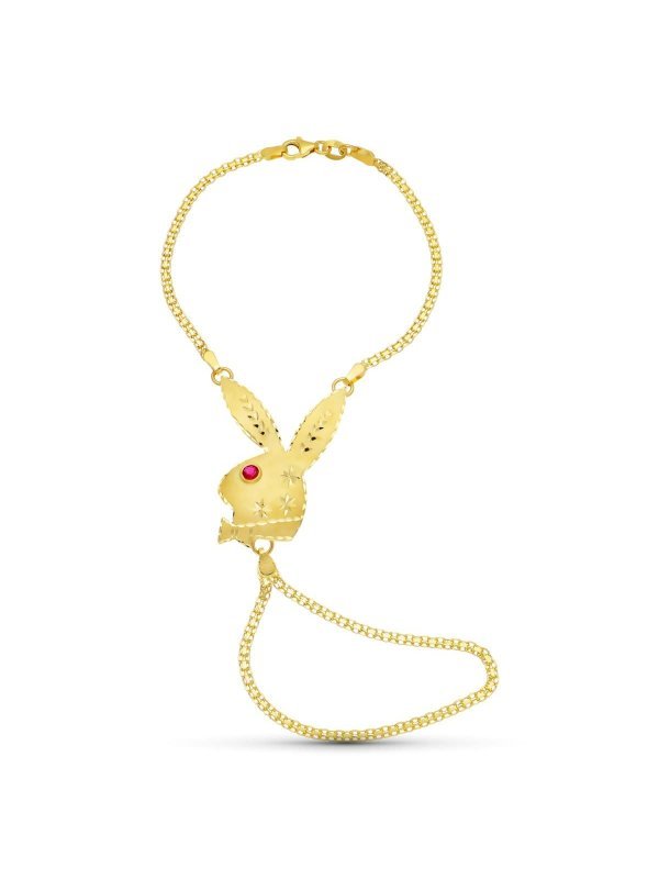 18K PULSERA ORO AMARILLO CONEJO MEDIANO.