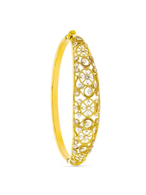 18K PULSERA RIGIDA FILIGRANA ORO...
