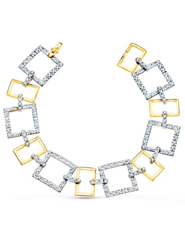 18K PULSERA ORO BICOLOR ESLABONES...