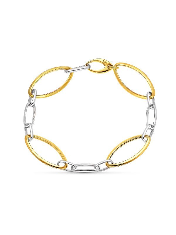 18K PULSERA ORO BICOLOR ESLABONES