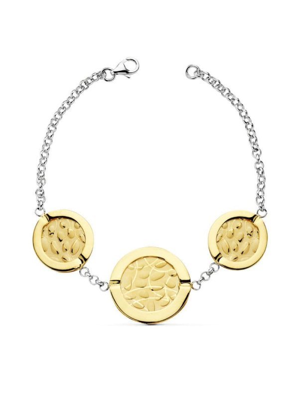 18K PULSERA BICOLOR LASER 19.5CM