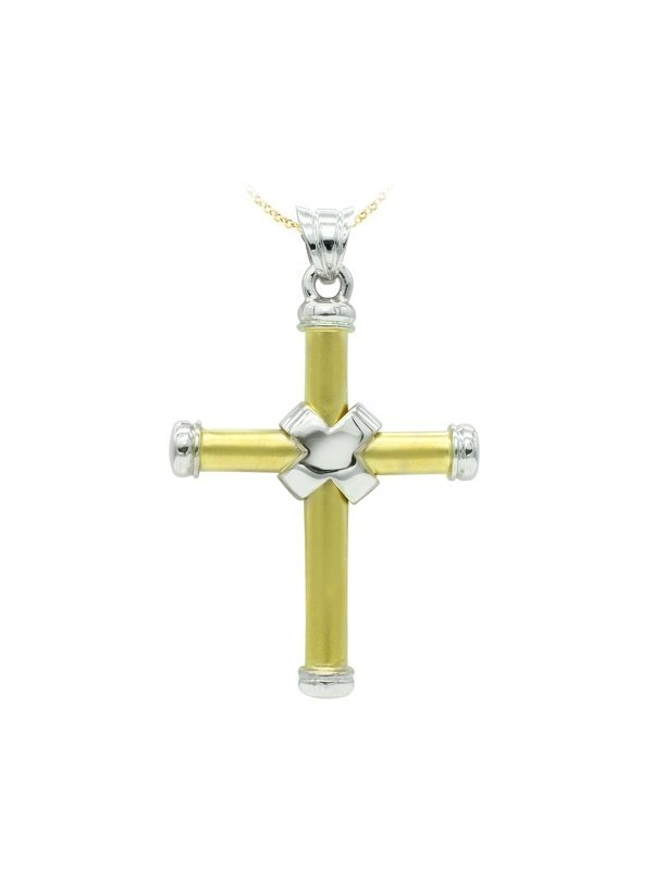 18K CRUZ ORO BICOLOR HUECA BICOLOR...