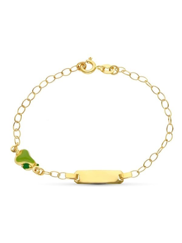 18K ESCLAVA ORO AMARILLO PERA 16 CM
