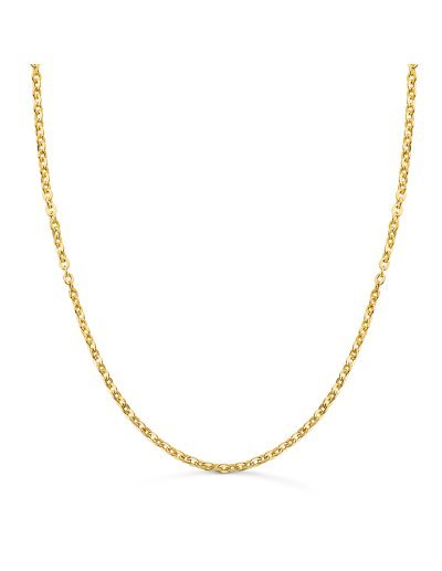 18K CADENA FORZADA HUECA 45 CM