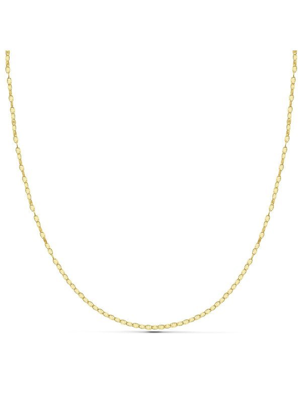 18K CADENA MACIZA DIAMANTADA 50CM 1.5 MM