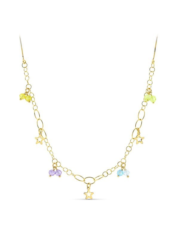18K GARGANTILLA ORO AMARILLO PIEDRAS...