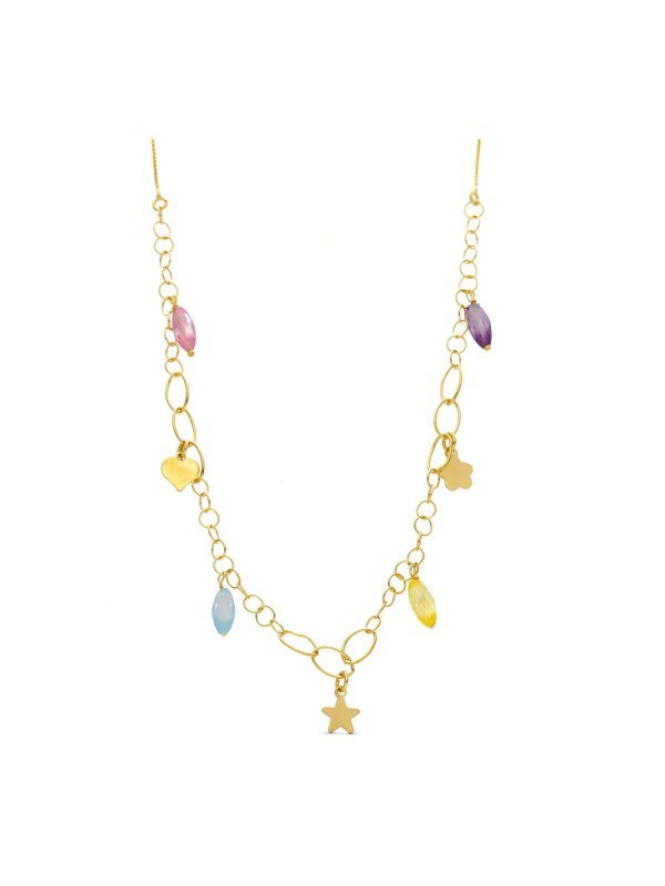 18K GARGANTILLA ORO AMARILLO PIEDRAS...