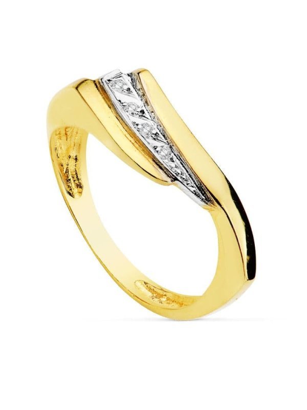 18K SORTIJA BICOLOR CIRCONITAS