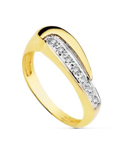 18K SORTIJA BICOLOR CIRCONITAS