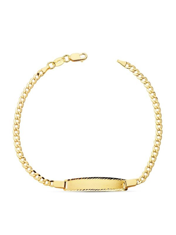 18K ESCLAVA HUECA BARBADA 17 CM