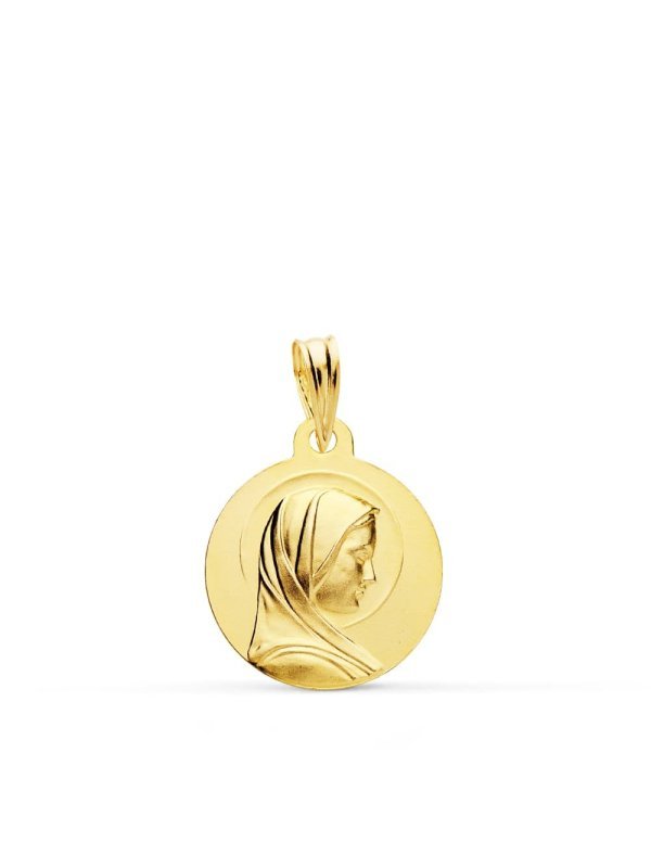 18K MEDALLA VIRGEN NIÑA 16 MM
