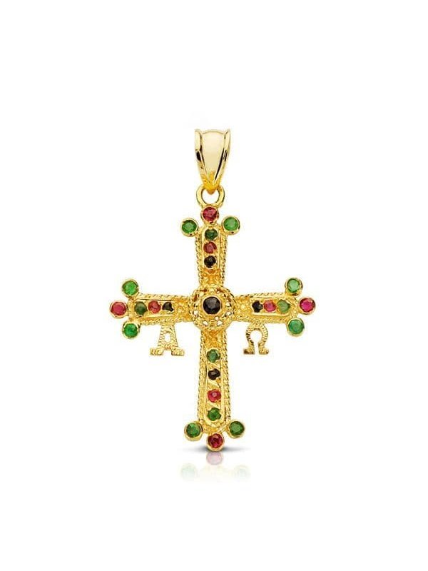 18K CRUZ DE COVADONGA PEQUEÑA 28X24 MM