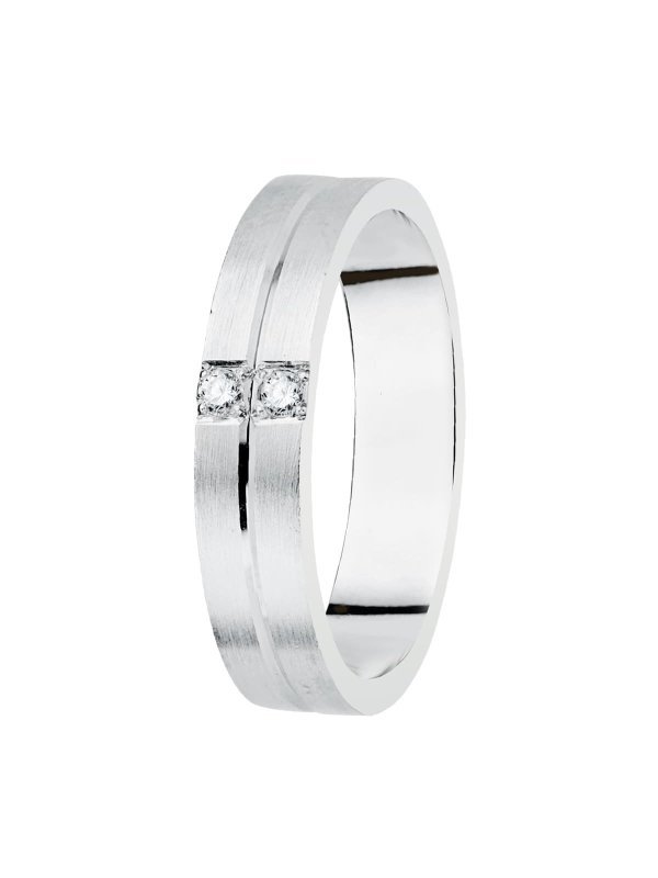 18K ALIANZA ORO BLANCO MATIZADA 4 MM...