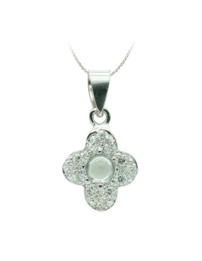 18K CRUZ ORO BLANCO CON...
