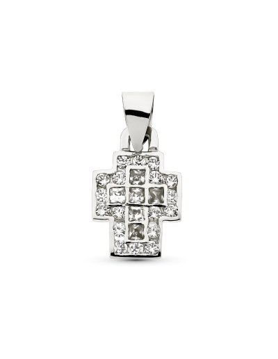 18K CRUZ ORO BLANCO CON...