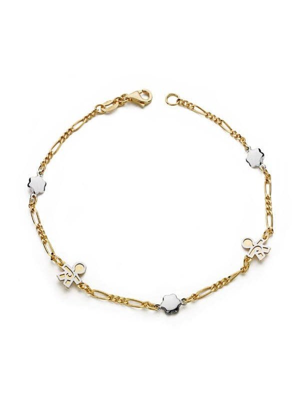 18K PULSERA BICOLOR NIÑOS 19 CM
