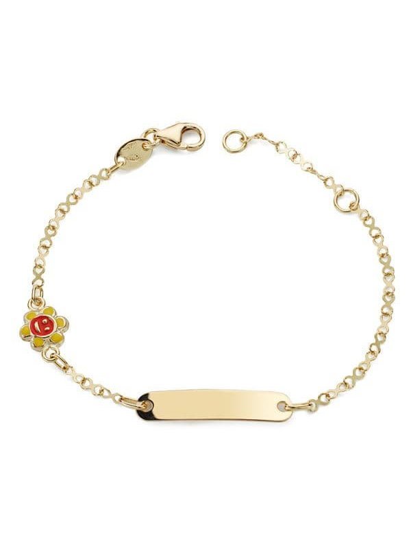 18K ESCLAVA SOL ESMALTE 14.5 CM
