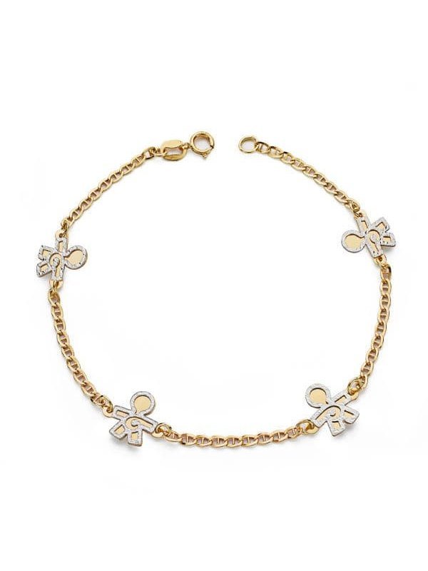 18K PULSERA BICOLOR NIÑOS 19.5 CM