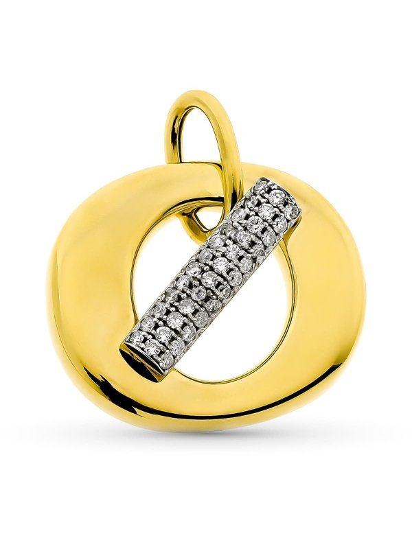 18K COLGANTE ORO BICOLOR HUECO...