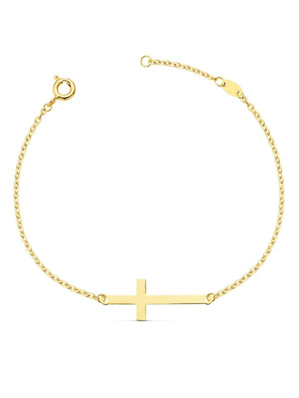 18K PULSERA ORO AMARILLO CRUZ 30X11...