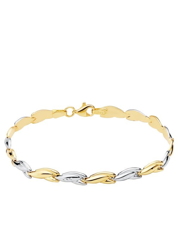 18K PULSERA BICOLOR ESTAMPACION 19 CM