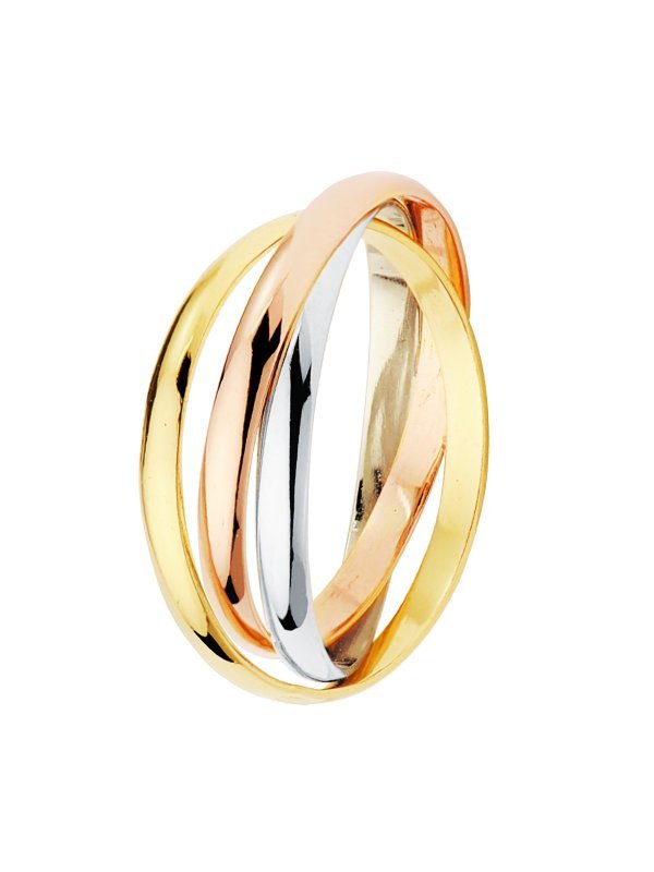 18K ALIANZA TRES AROS ORO TRICOLOR...