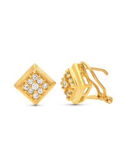 18K PENDIENTES ROMBO. 11X11 MM
