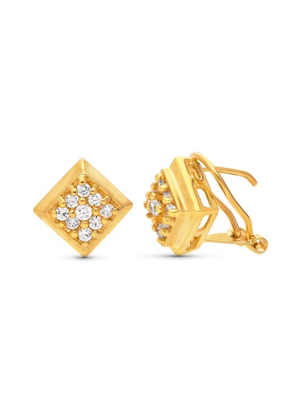 18K PENDIENTES ROMBO. 11X11 MM