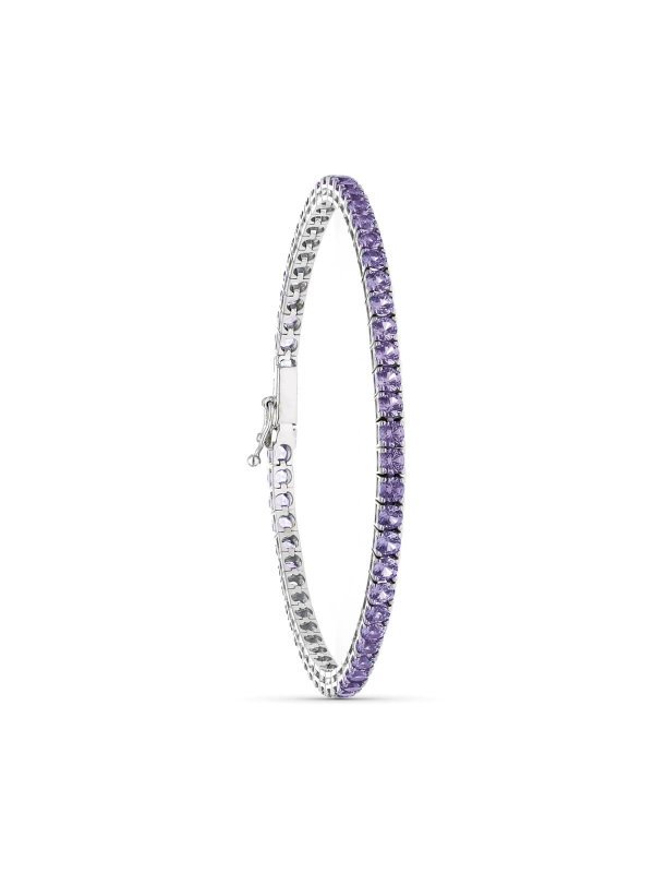 18K PULSERA ORO BLANCO PIEDRAS...