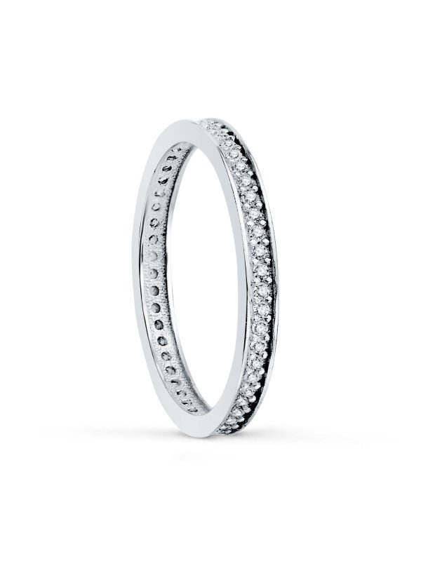 18K ALIANZA ORO BLANCO CIRCONITAS 2 MM
