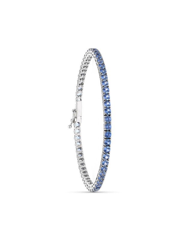 18K PULSERA ORO BLANCO PIEDRAS AZULES...