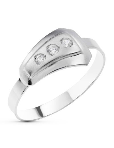 18K SORTIJA ORO BLANCO MATE...