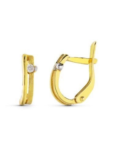 18K PENDIENTES ORO BICOLOR DIAMANTES...