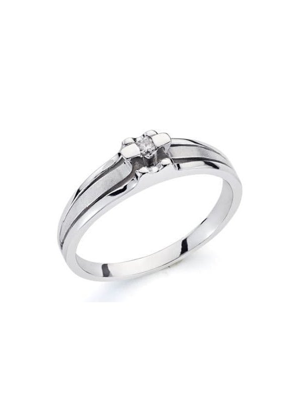 18K SORTIJA ORO BLANCO BRILLANTE....
