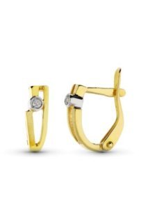 18K PENDIENTES ORO BICOLOR...