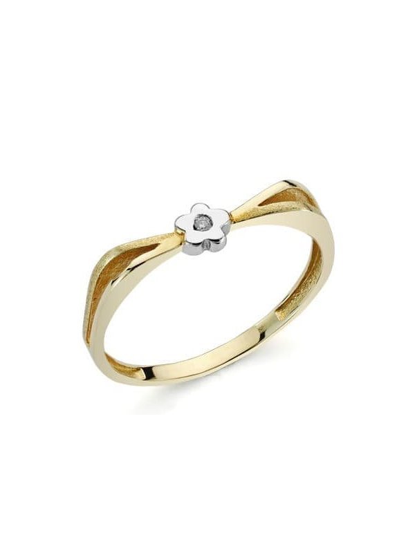 18K SORTIJA BICOLOR BRILLANTE. 0.010...