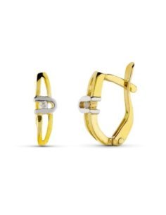 18K PENDIENTES ORO BICOLOR...