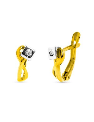 18K PENDIENTES ORO BICOLOR...