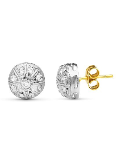 18K PENDIENTES ORO BICOLOR...