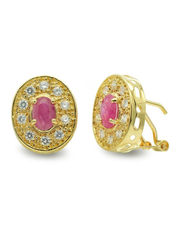 18K PENDIENTES ORO AMARILLO OVAL CON...